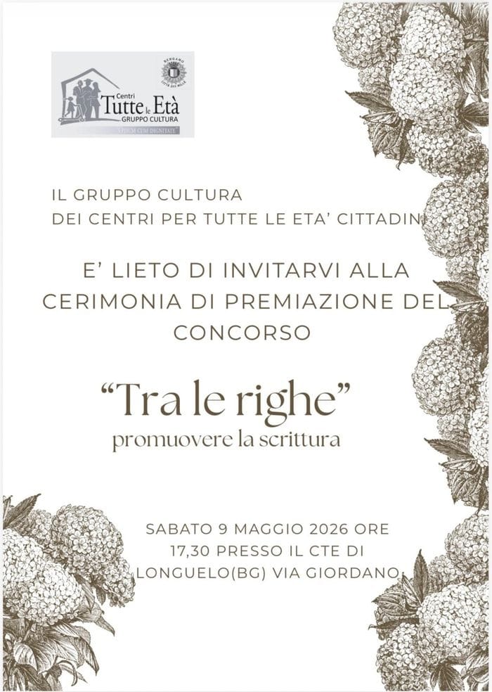 Nei Cte concorso di scrittura «Tra le righe»: sabato 9 maggio la premiazione