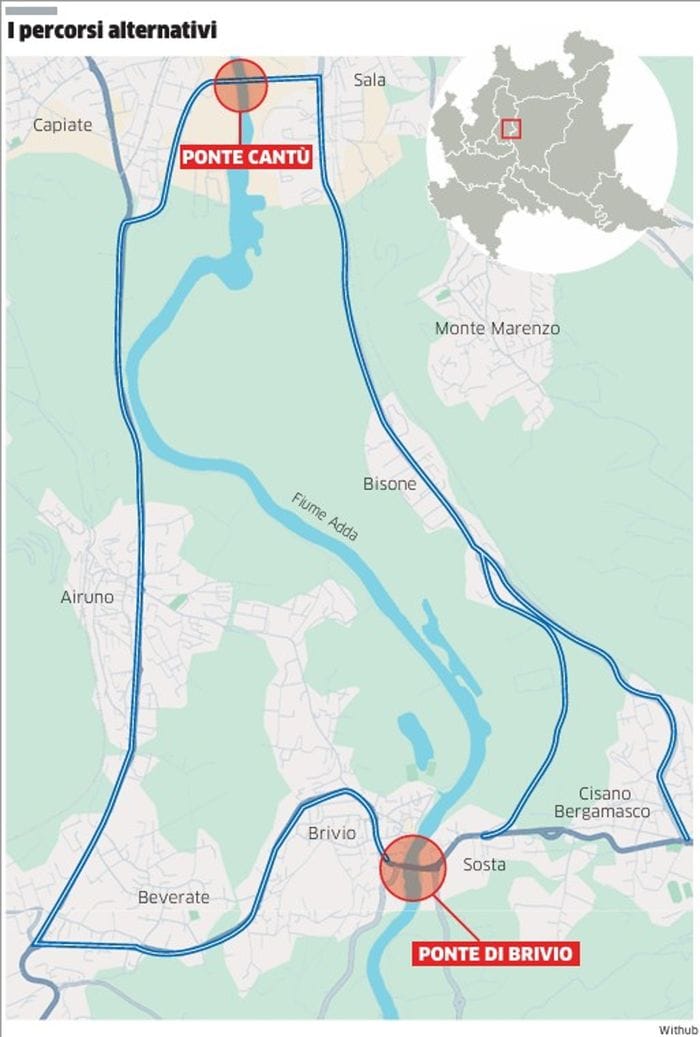  Brivio, alt al ponte: ecco quali sono i percorsi alternativi