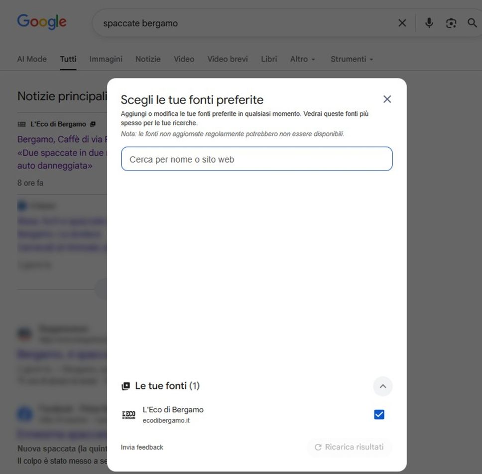 L’Eco di Bergamo sempre con te, anche da Google: inseriscici come fonte preferita