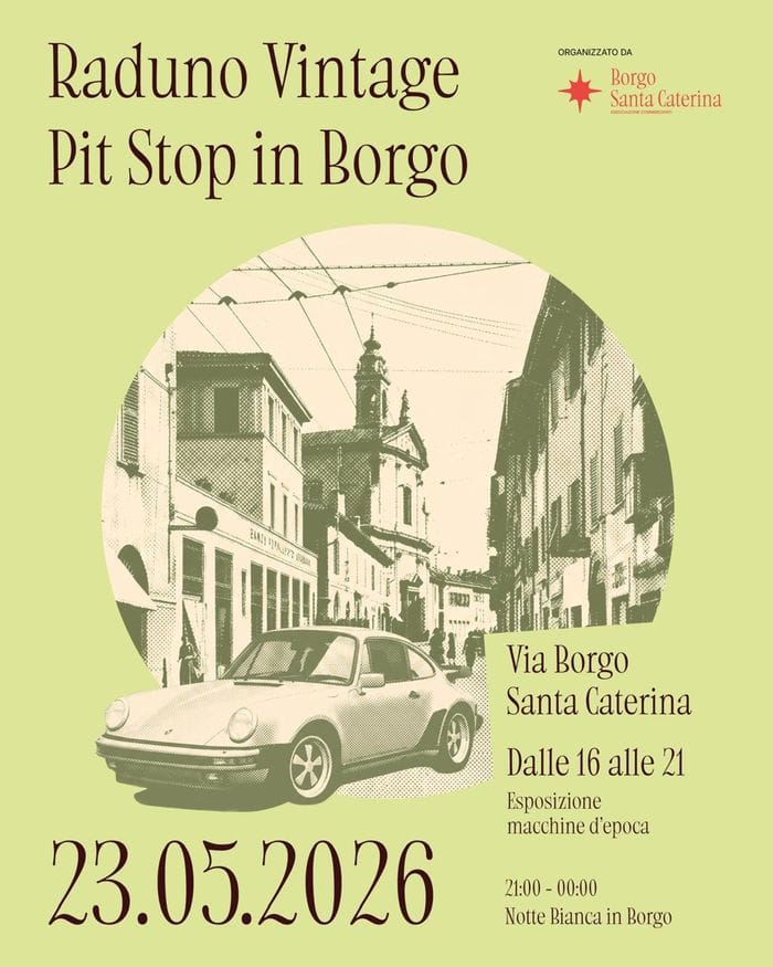 Notte Bianca in Borgo Santa Caterina a Bergamo: sabato 23 maggio auto d’epoca, musica e attività per famiglie