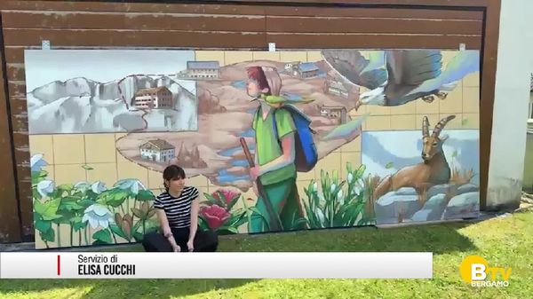 Ardesio, inaugurata opera di street art dedicata all'Anello delle Orobie