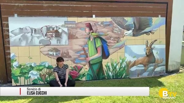 Ardesio, inaugurata opera di street art dedicata all'Anello delle Orobie