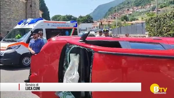 Incidente a Predore: tre feriti e strada chiusa