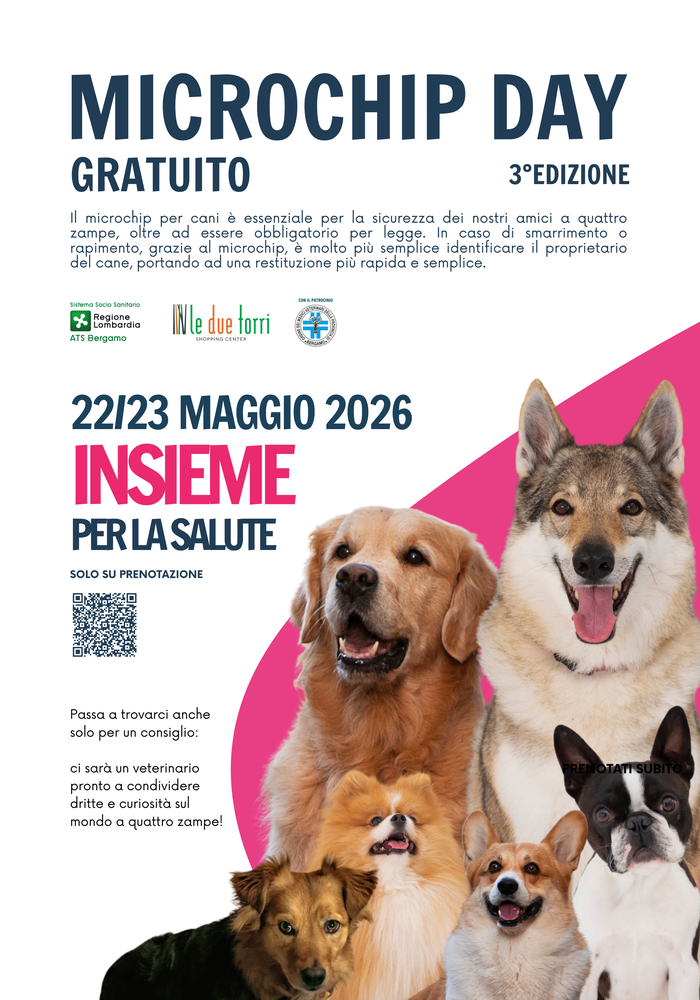 Microchip gratuito per cani: due giornate con Ats alle Due Torri
