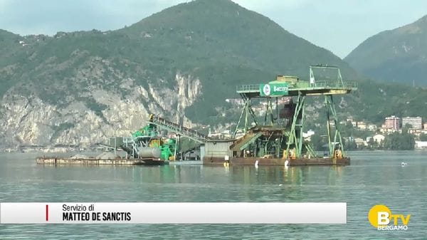 Costa Volpino, i lavori alla foce del fiume Oglio a Pizzo