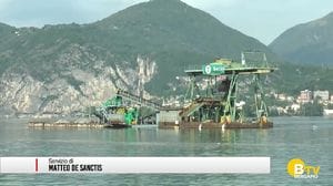 Costa Volpino, i lavori alla foce del fiume Oglio a Pizzo