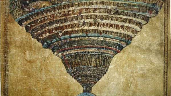La struttura dell'inferno di Dante ricorda l'impatto di un grande meteorite