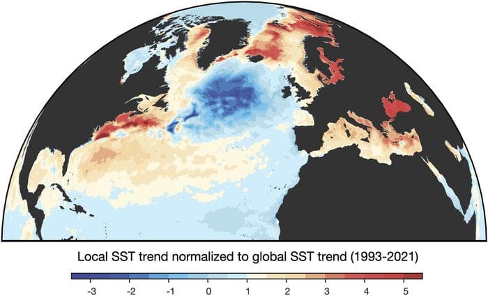 Scoperta l’origine della macchia fredda nell’Oceano Atlantico
