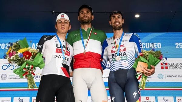 Campionati italiani, Ganna sette bellezze: vince la crono, Cattaneo al 3° posto