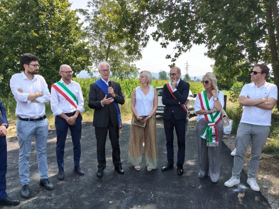 Bagnatica-Calcinate, inaugurata la nuova Sp 92 allargata