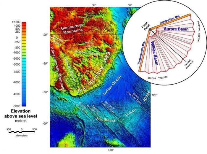 Sotto i ghiacci dell'Antartide una gigantesca struttura a forma di ventaglio