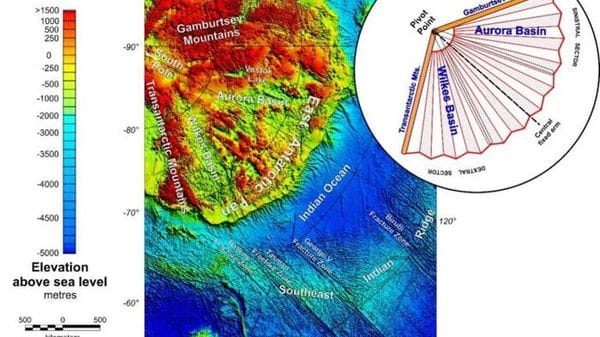 Sotto i ghiacci dell'Antartide una gigantesca struttura a forma di ventaglio