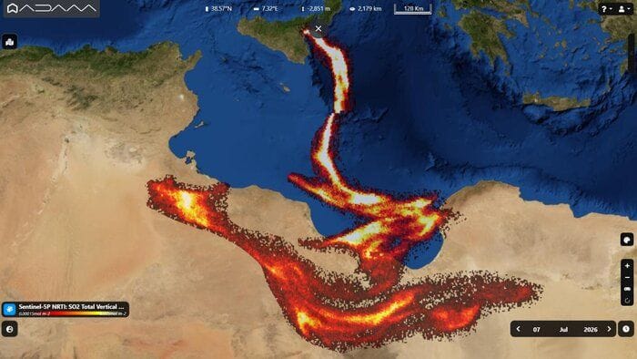 Etna, il 'respiro' del vulcano è arrivato fino al Nord Africa  