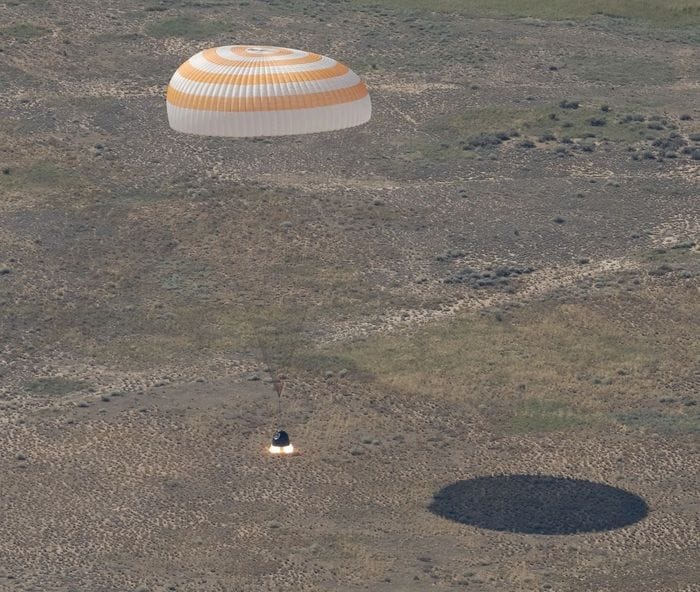 Rientrata la Soyuz con due russi e un americano