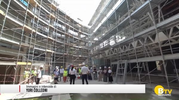 Bergamo, sopralluogo al cantiere della nuova Gamec, la Galleria d'arte moderna e contemporanea