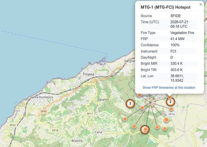 Online tutti gli incendi d’Italia, individuati dai satelliti in pochi minuti