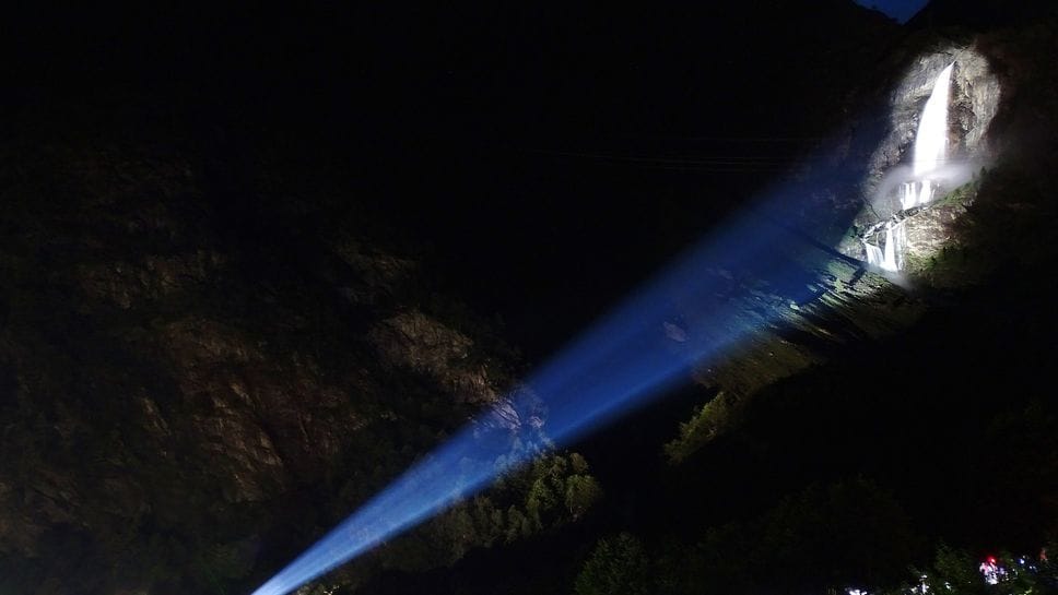 Cascate del Serio in notturna: lo spettacolo sabato 11 luglio