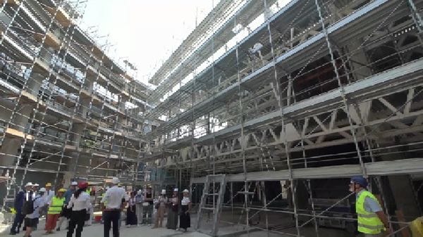 Bergamo, sopralluogo al cantiere della nuova Gamec, la Galleria d'arte moderna e contemporanea