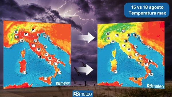 Ferragosto con il sole, poi la svolta: stop al caldo africano, arrivano temporali e aria fresca