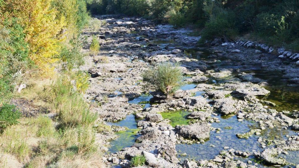 Il fiume Serio in agonia: portata quasi azzerata