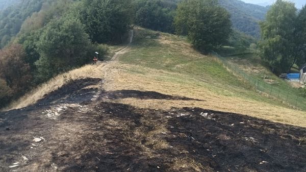 Incendio sul Canto Basso sopra Nese: in fumo tre ettari di bosco - Foto