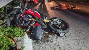 Cervo taglia la strada a una moto sulla Statale 42: gravi due bergamaschi