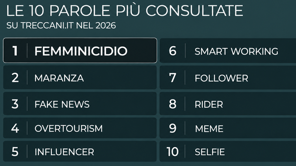Treccani, le 10 parole più consultate del 2026: femminicidio davanti a maranza e fake news