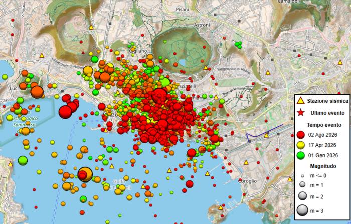 Lo sciame sismico ai Campi Flegrei in linea con i dati osservati finora