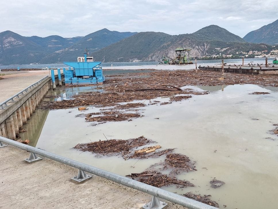 Maltempo in Valle Camonica, piena dell’Oglio verso il lago d’Iseo