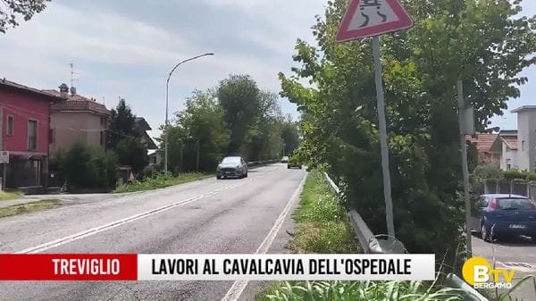 Lavori al cavalcavia verso l'ospedale di Treviglio
