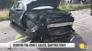 Scontro tra Covo e Calcio, quattro persone ferite