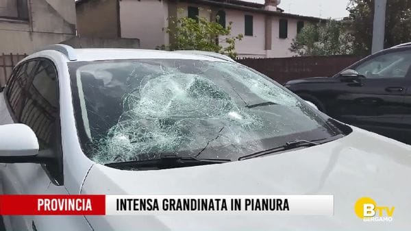 Forte grandinata nella Bassa Bergamasca