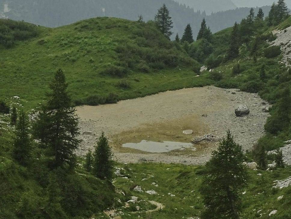 Il laghetto dello Spigorèl è tornato a riempirsi, ha raggiunto i quattro metri