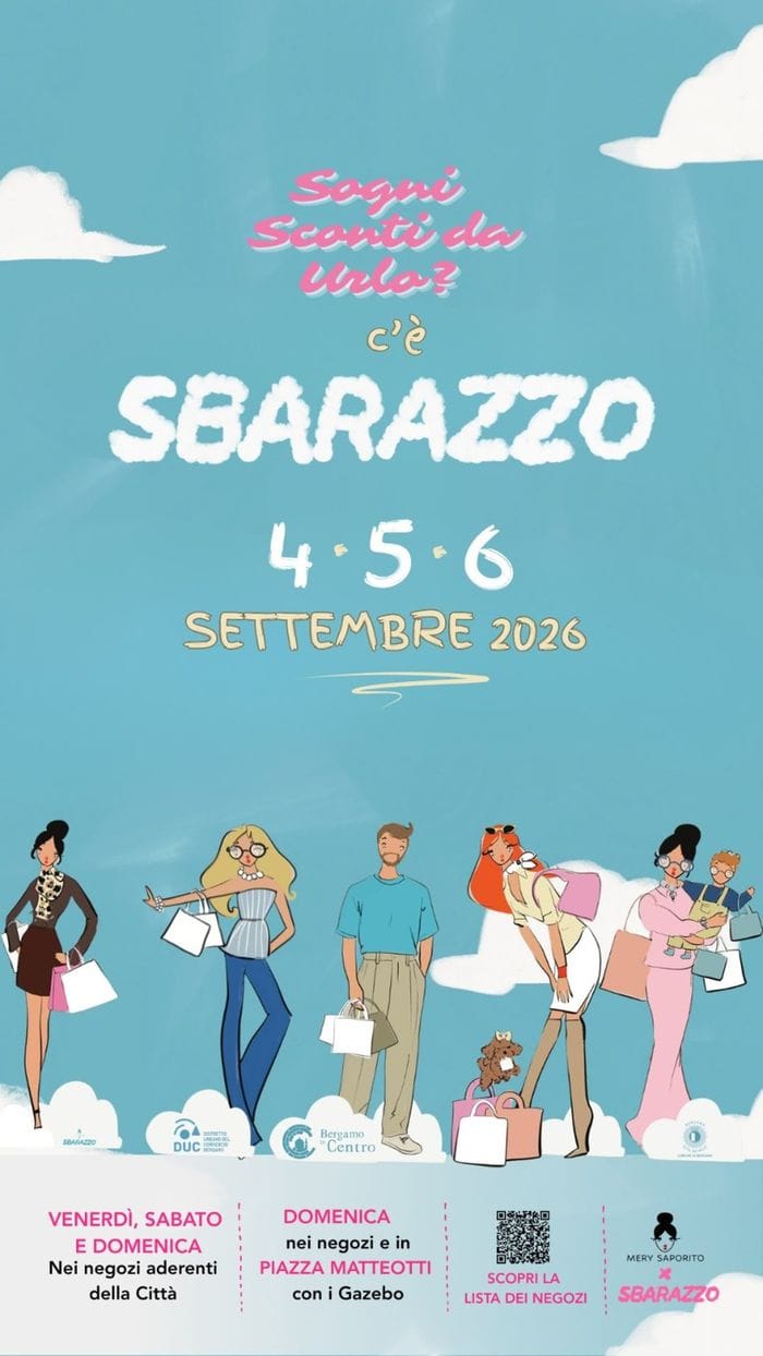 Lo Sbarazzo torna a Bergamo: da venerdì tre giorni di shopping e oltre 85 negozi aderenti