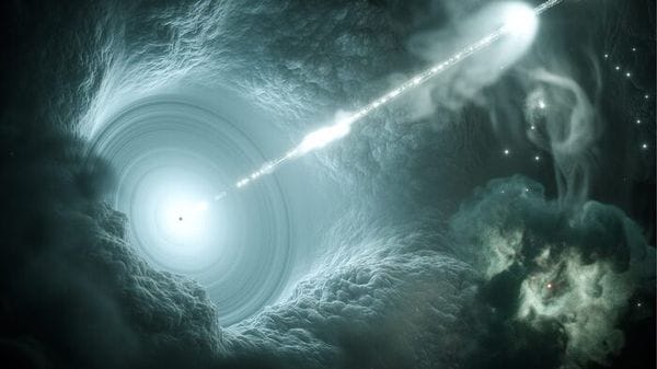 Osservato il cuore di una galassia da record, distante 8 miliardi di anni luce 