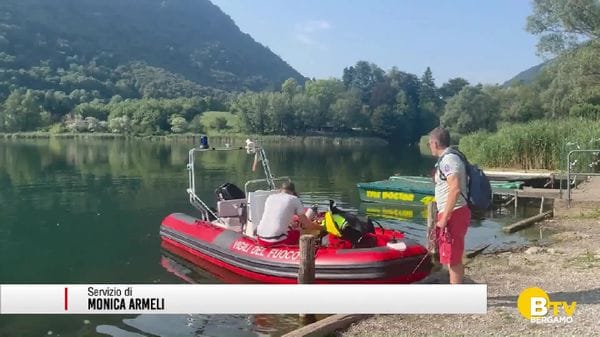 Lago di Endine, l'impegno dei vigili del fuoco e degli operatori della Croce Rossa