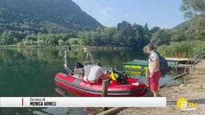 Lago di Endine, l'impegno dei vigili del fuoco e degli operatori della Croce Rossa