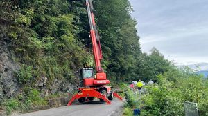 San Giovanni Bianco, frana sulla strada per Monterosso e Cornalita