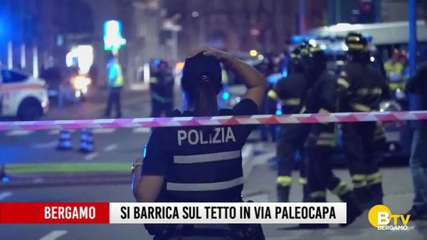 Bergamo, arrestato dopo essersi barricato su un tetto in via Paleocapa