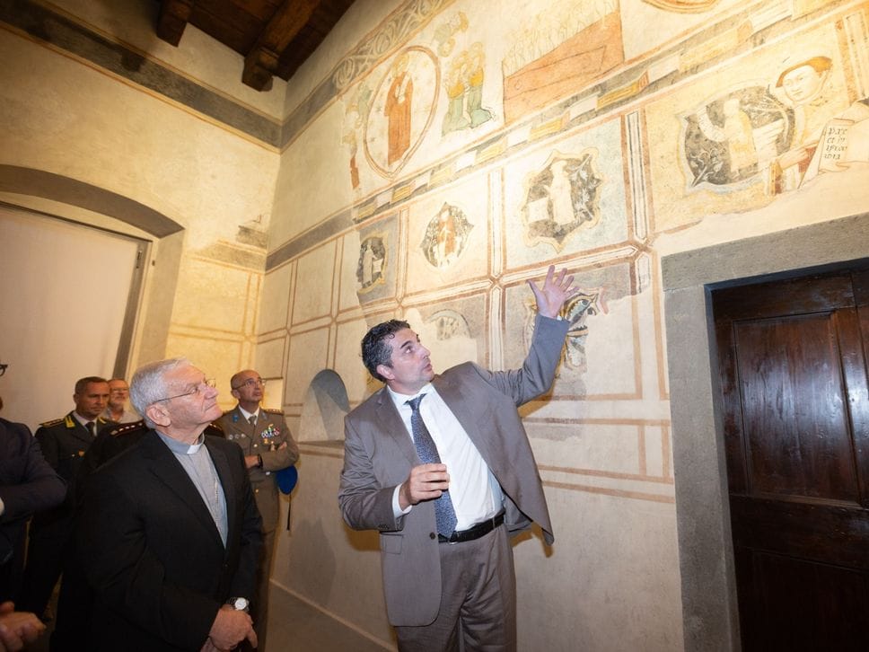 Aula Picta, restaurati gli affreschi del Duecento: tornano i colori originali. Il Vescovo: cuore del Museo Bernareggi - Foto