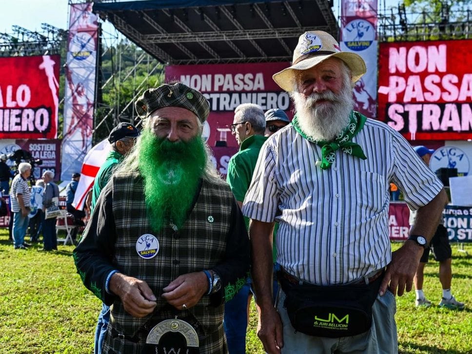 La Lega a Pontida: «Si vince uniti e la Lega è e sarà più unita che mai». Salvini: proporrò un Congresso straordinario a ottobre - Foto