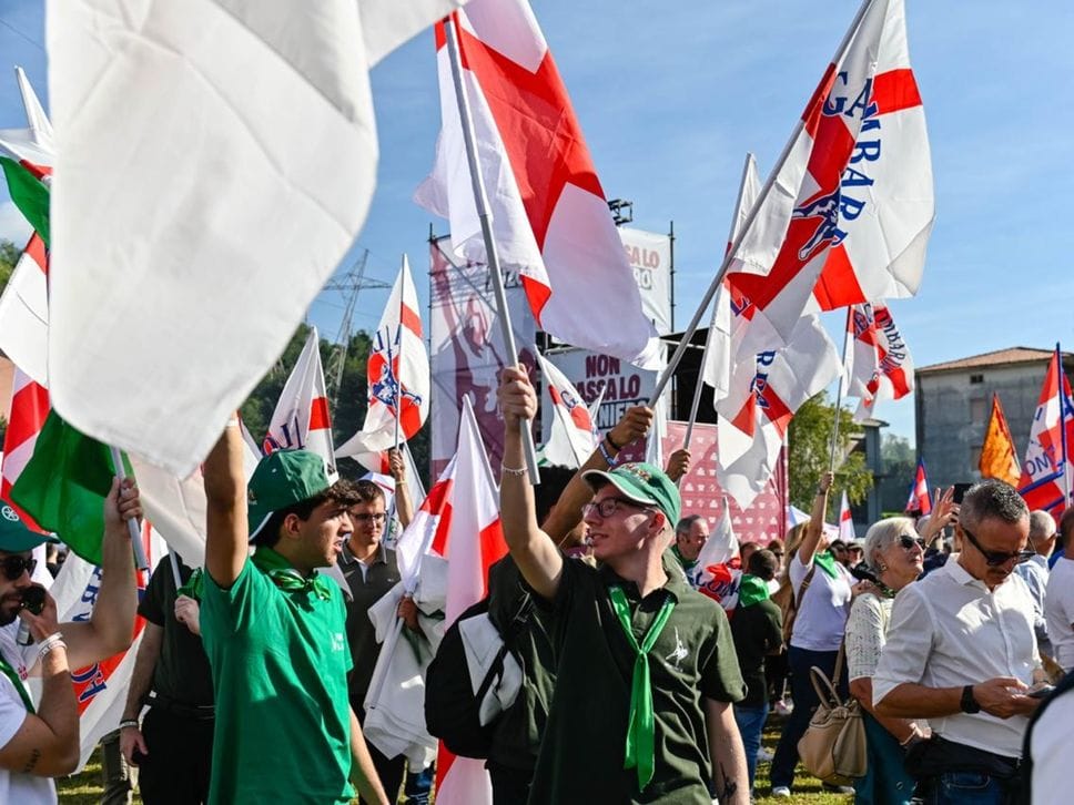 La Lega a Pontida: «Si vince uniti e la Lega è e sarà più unita che mai». Salvini: proporrò un Congresso straordinario a ottobre - Foto