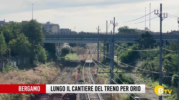 Bergamo, lungo il cantiere del treno per l'aeroporto di Orio al Serio