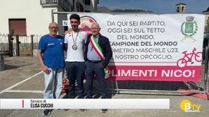 Parre, il ritorno del ciclista Milesi con l'argento mondiale