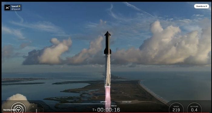 Per Starship primo test in orbita con rientro anticipato 