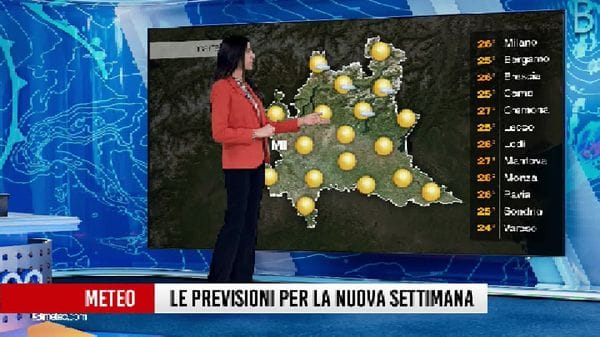 Le previsioni meteo per la nuova settimana